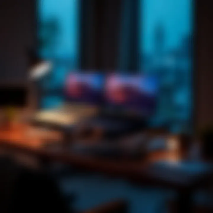 Ergonomic Workspace Benefits An ergonomic workspace with a dual laptop setup enhancing productivity.