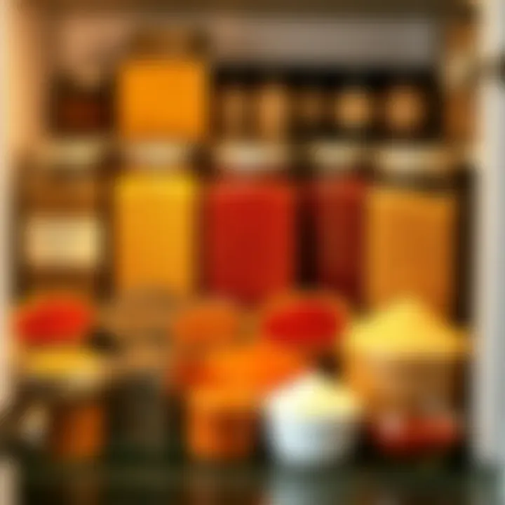 A Spectrum of Spices at Your Fingertips Variety of spices displayed in visually appealing containers