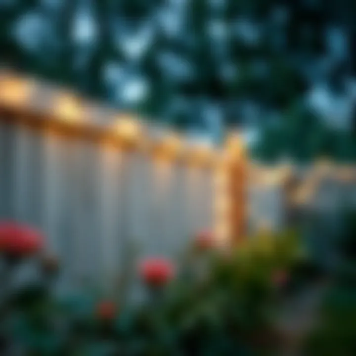 Practical Installation Along Garden Fence Practical installation of string lights along a fence with garden plants