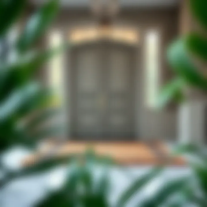 Elegant Entryway with Oversize Mat Elegant entryway featuring an oversize front door mat