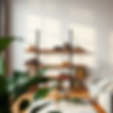 Sustainable Eco-Friendly Bookshelf Eco-friendly bookshelf made from sustainable materials in a home environment