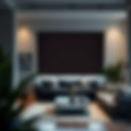 Luxurious blackout shades in a modern living room