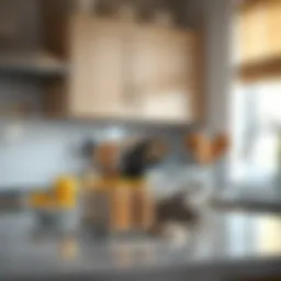 Elegant spice packet holder showcasing an organized kitchen countertop