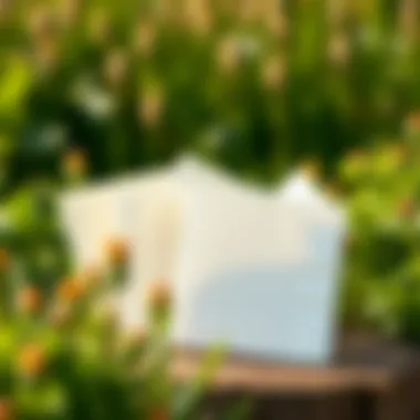 Eco-Friendly Square Paper Napkins Eco-friendly square paper napkins in a natural setting