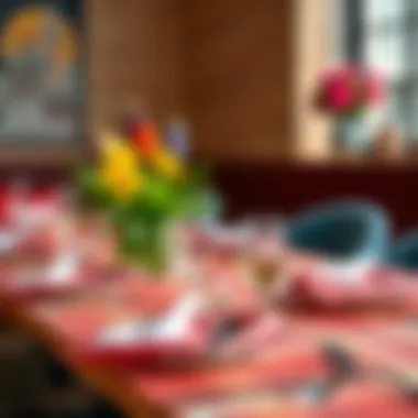 Vibrant Table Setting with Square Paper Napkins Vibrant table setting featuring square paper napkins