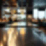 Durable stainless steel kitchen table in a bustling restaurant environment