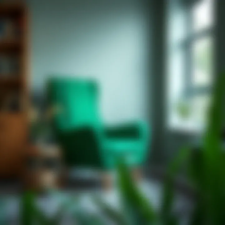 A Green Chair Creating a Cozy Reading Environment Green chair in a cozy reading nook