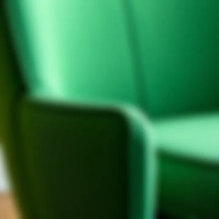Exploring the Material and Texture of a Green Chair Close-up of green chair material and texture