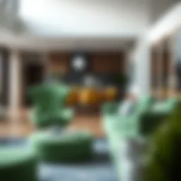 Stylish green chair in a modern living room