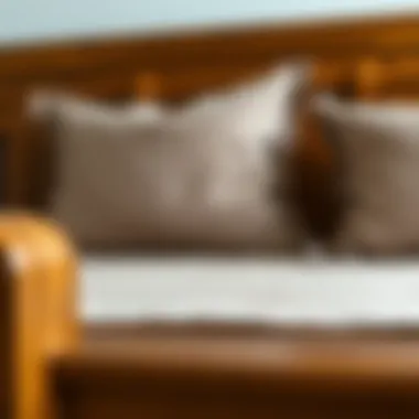 Close-Up of Wooden Craftsmanship in Double Bed Close-up of wooden textures and craftsmanship in a double bed