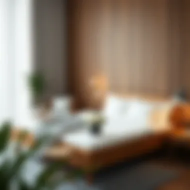 Modern Wooden Double Bed with Contemporary Furniture Modern wooden double bed paired with contemporary furniture