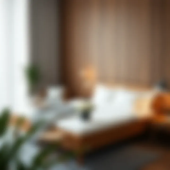 Modern Wooden Double Bed with Contemporary Furniture Modern wooden double bed paired with contemporary furniture