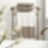 Elegant towel display on a stylish rack