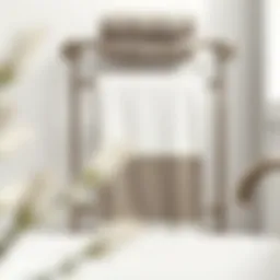 Elegant towel display on a stylish rack