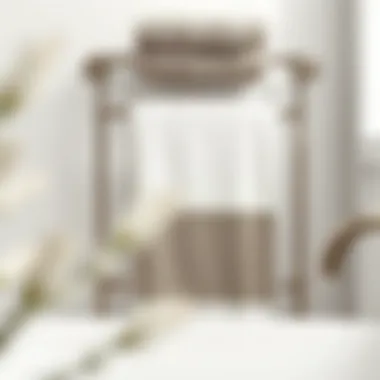 Sophisticated Towel Rack Arrangement Elegant towel display on a stylish rack