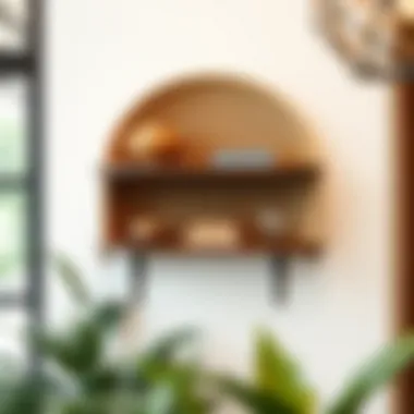 Artisan Craftsmanship in Wicker Rattan Elegant wicker rattan wall shelf showcasing artisan craftsmanship