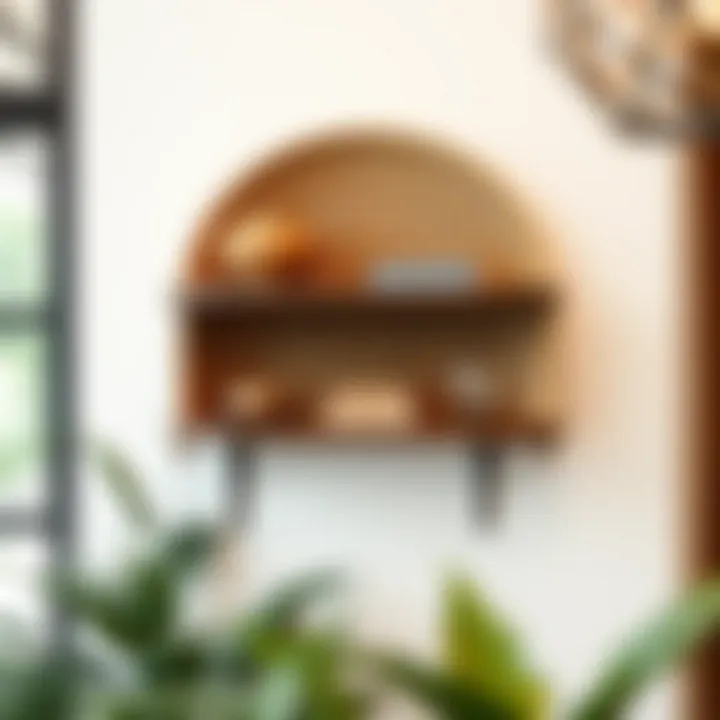 Artisan Craftsmanship in Wicker Rattan Elegant wicker rattan wall shelf showcasing artisan craftsmanship