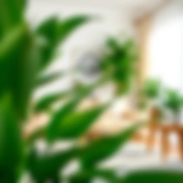 Modern Elegance: Faux Plants in Interior Design Lush green faux plants elegantly arranged in a modern living room