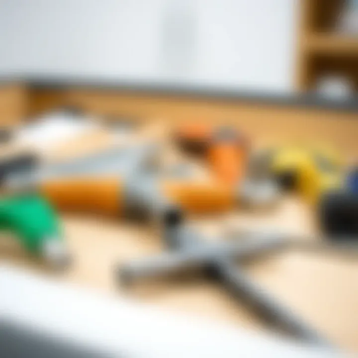 Essential Tools for Cabinet Drawer Installation Detailed view of cabinet drawer installation tools and parts