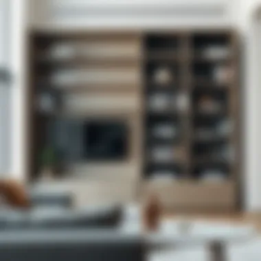 Sleek Minimalism in Modern Bookshelves Modern minimalist bookshelf in a contemporary living room