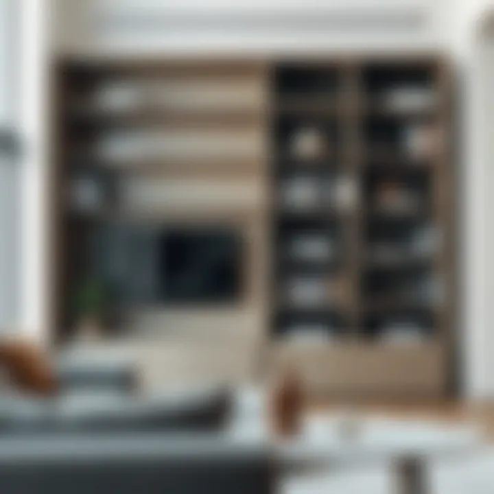 Sleek Minimalism in Modern Bookshelves Modern minimalist bookshelf in a contemporary living room