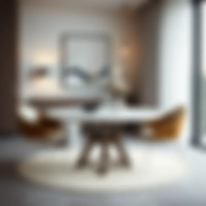 Elegantly designed round table in a modern dining space