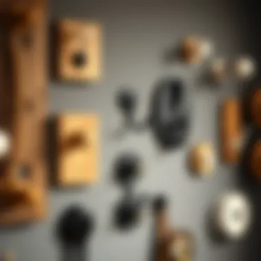 A variety of wall hooks showcasing design and functionality