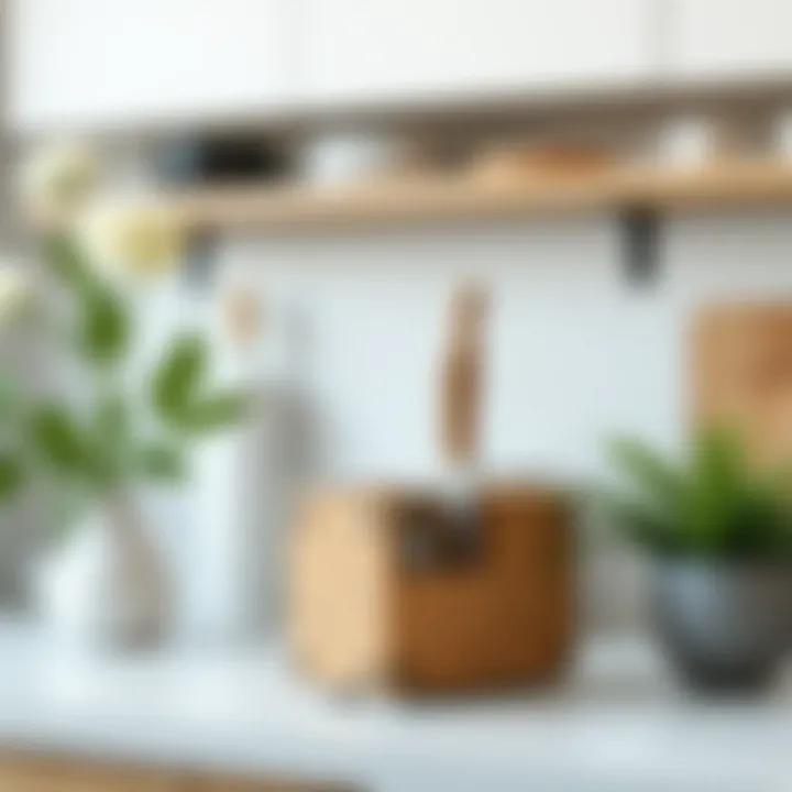 Sustainable cork material used in kitchen organization