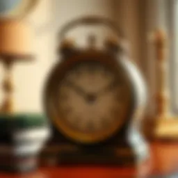 A stylish vintage analogue desk clock with ornate details