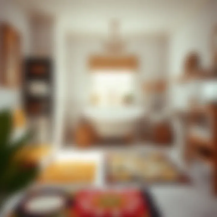 Eclectic Bathroom Rugs Eclectic bathroom featuring various designs of bath rugs