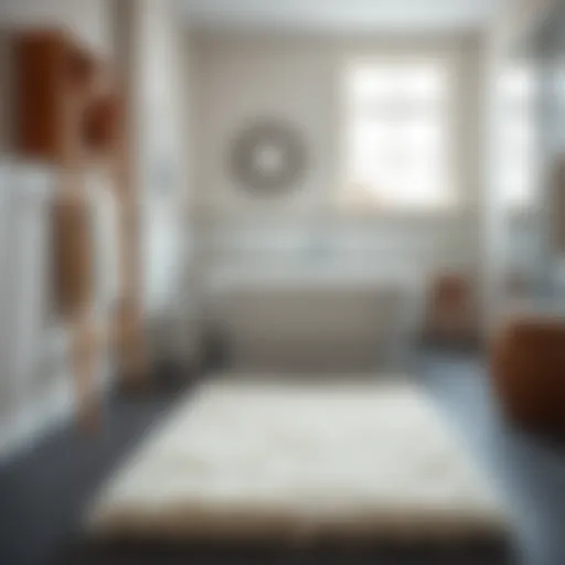 Luxurious Wool Bath Rug Luxurious wool bath rug in a serene bathroom setting