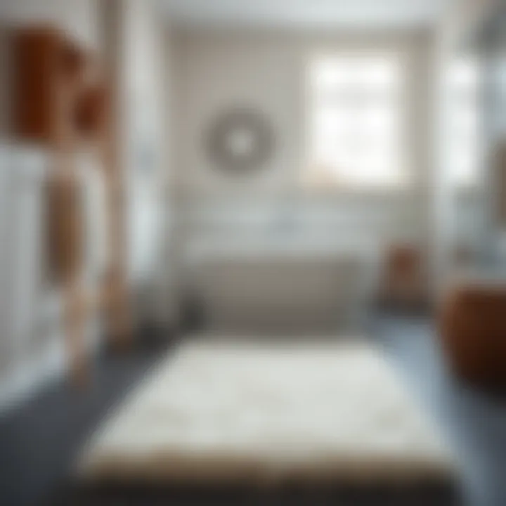 Luxurious Wool Bath Rug Luxurious wool bath rug in a serene bathroom setting