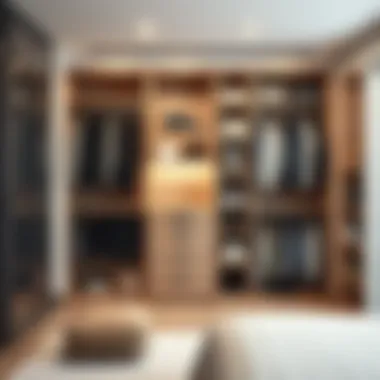 Innovative Closet Organizer Design A modern closet organizer showcasing innovative shelving systems