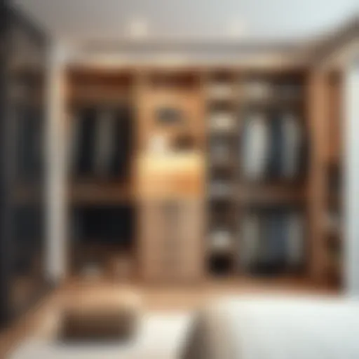 Innovative Closet Organizer Design A modern closet organizer showcasing innovative shelving systems