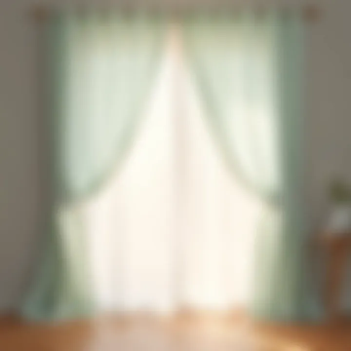 Elegance and Light: The Beauty of White Aqua Curtains Elegant white aqua curtains draping in a sunlit room