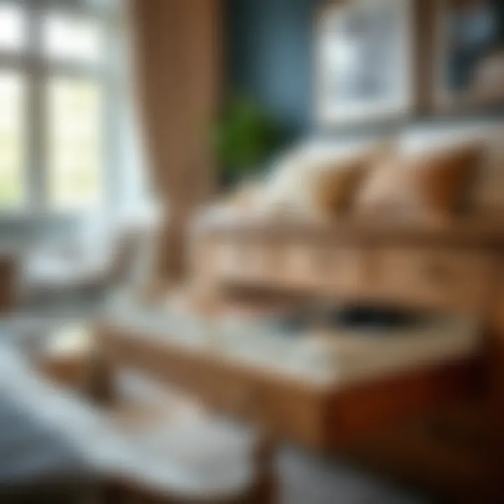 Stylish Bedroom with Fabric Organizer Crafted fabric drawer organizer in a stylish bedroom setting