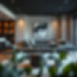 Elegant dark grey bench in a modern living room setting