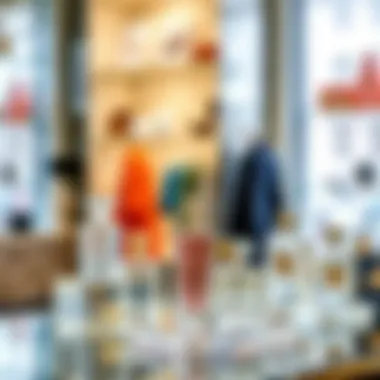 Stylish retail display using acrylic perfume stands