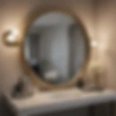 Stylish mirror integrated into a chic vanity setup