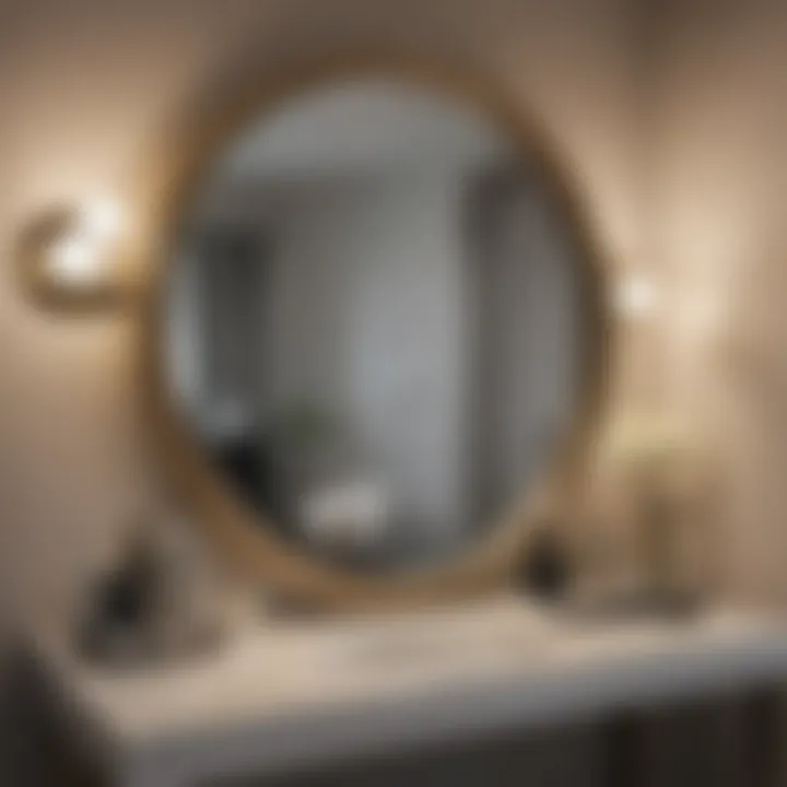 Stylish mirror integrated into a chic vanity setup