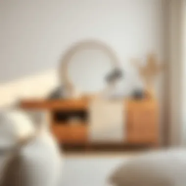 Stylish neutral dresser showcasing various materials and textures