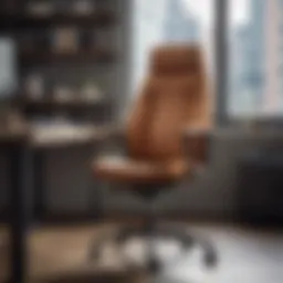 Stylish faux leather office chair in a modern office setting