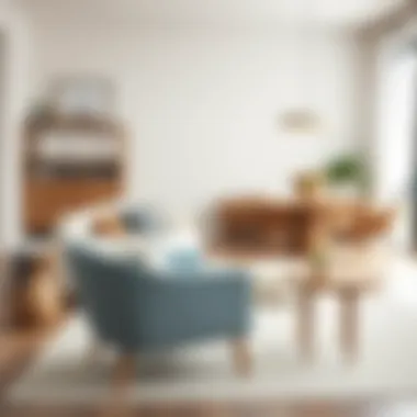 Serenity in Design: The Pale Blue Chair in a Modern Living Room A serene living room featuring a pale blue chair that harmonizes with neutral decor