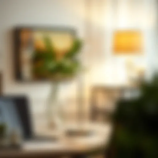 Elegant modern table lamp illuminating a stylish workspace