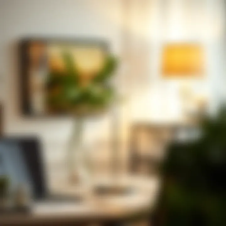 Elegant modern table lamp illuminating a stylish workspace