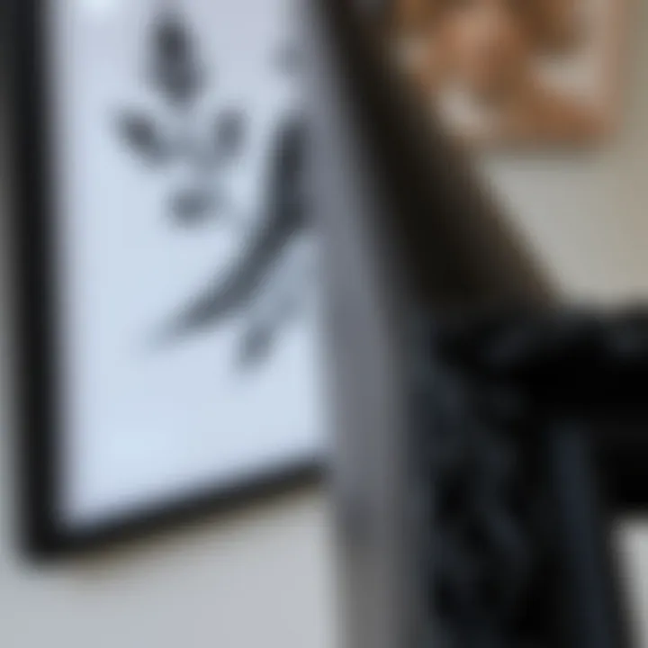 Intricate Details of a Black Poster Frame Close-up of a black frame with intricate details