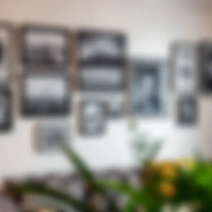 Gallery Wall Highlighting Black Framed Posters Gallery wall featuring an array of black framed posters