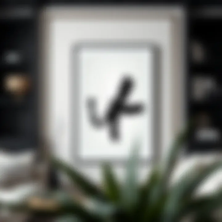 Sophisticated Black Poster Frame with Abstract Art Sophisticated black poster frame showcasing abstract art