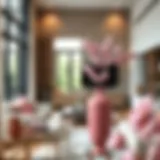 Elegant Pink Vase Enhancing Modern Decor Elegant large pink vase in a modern living room