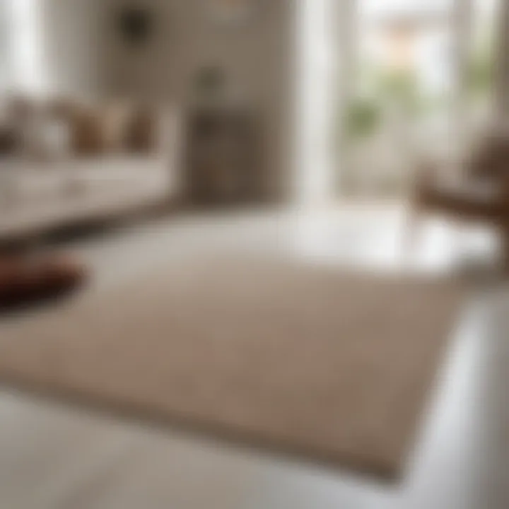 Elegant beige doormat enhancing a modern living room